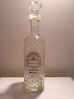 Retro maraska liqueur bottle with old labeled beverage square stopper bottle