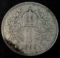 1898-as, osztrák, ezüst Ferenc József 1 koronás  - 436.