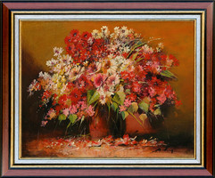 Alim Adilov: Still life - with frame 50x60 cm - artwork: 40x50cm - a22/657