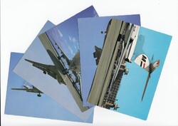 J:01 MALÉV repülőgép reklám képeslap 5db egyben postatiszta, (Járművek)