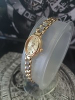 Gold watch with gold strap 18 g.