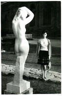 Young girl with nude statue