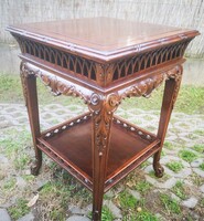 Special fully carved eclectic gothic rococo elements salon table, pedestal planter