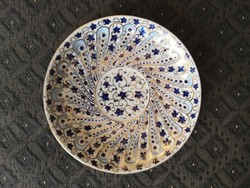 Tk (klösterle) wonderful porcelain plate, antique: 1830-1893. Brilliant blue-gold