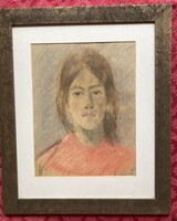 Fiatal lány pasztell portréja