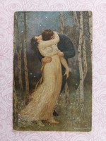 Romantic couple postcard old postcard
