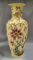 Zsolnay virágos kézzel festett 50 cm nagy váza