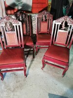 Antik faragott székek, trón székek, 6db