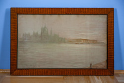 GRÓF EDELSHEIM-GYULAI LIPÓT (1863 - 1928) Fények a Duna felett ( A magyar Országház)