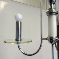 Art deco - streamline - bauhaus 4-burner chrome chandelier renovated - chandeliers and lighting rt