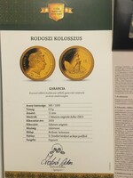 A világ legkisebb arany érmei sorozat. Rodoszi kolosszus. arany érme!