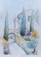 Mediterranean watercolor image.