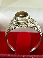 Vintage Ezüst gyűrű, tigrisszem kővel