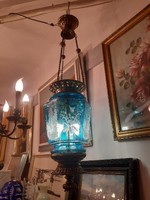 Antik Mary Gregory függő lámpa