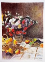 Claude Monet:  Virágcsendélet - tanulmányrajz