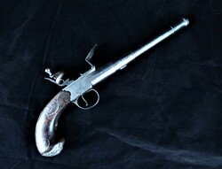 Very rare, antique, pistol with silver parts and inlay, Bristol, 1720 - 1770!!!