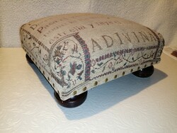 Old footstool with patty legs, stool, small furniture.