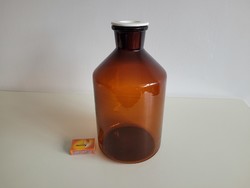 Old vintage large 3 liter brown apothecary glass apothecary glass pharmacy bottle