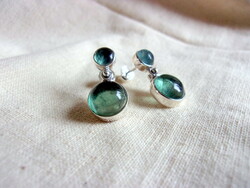 Silver earrings with apatite decoration