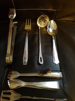 Inox serving tools, tongs, tweezers. Spoon, fork. Vitange.