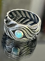 Különleges, egyedi, ezüst gyűrű, Türkiz kővel