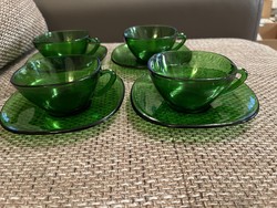French 'vereco' green glass tea sets, '70s, space age, in perfect condition