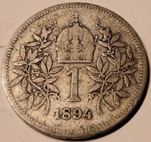 1894-es, osztrák, ezüst Ferenc József 1 koronás  - 457.