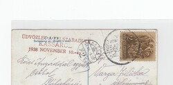 Üdvözlet a felszabadult Kassáról képeslap, 1938 november 10-én