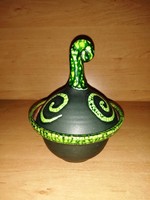 Black-green ceramic sugar bowl, bonbonier (20/d)