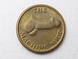 Zseton The Machine Shop felirattal érme - Férfi akt zseton külföldi pénzérme