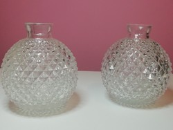 Retro kis méretű gömb vázák, ibolya vázák, 2db