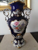 Hollóházi porcelán váza - barokk / foglalva