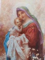 Old postcard madonna postcard