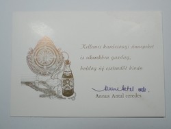 Old Christmas card signed by Colonel Annus Antal (victim of plane crash)