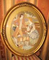 Easter sale!! Large turn of the century tapestry picture in an oval frame