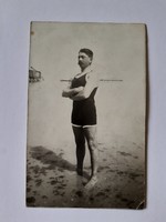 Old man photo 1909 beach photo postcard postcard