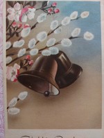 Régi húsvéti képeslap levelezőlap barka harang