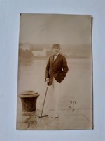 Old man photo abbazia riume harbor photo postcard