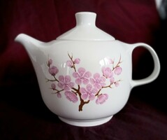 Alföldi porcelán teás kanna rózsaszín virágos 16cm
