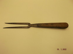 Iron meat fork with wooden handle --- 3 ---