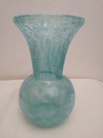 Türkiz színű Karcagi fátyol üveg váza