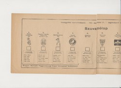 •	1947-es magyarországi országgyűlési választás szavazólapja. Nagybudapest/ Nő