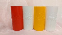 Festett üveg Coca-Cola feliratos csőpoharak 4db