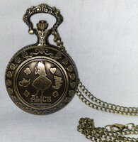 Alice in Wonderland pocket watch necklace