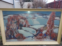 Balogh Ervin,,téli dunapart képcsarnokos festménye