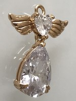 Swarovski kristályos medál csepp és szív alakú kristállyal, 2,5 cm
