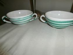 Gmundner ceramic two-handled cup-soup cup