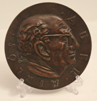 Csúcs Ferenc 1963. szabadkőműves bronz emlékérem 88 mm sorszámozott
