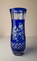 Art deco two-layer polished, peeled crystal vase