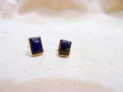 Ezüst fülbevaló lápisz lazuli köves díszítéssel
